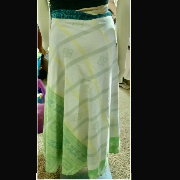 PURE 100% INDIA SILK SARI WRAP SKIRT~HANDMADE - Picture 5 of 7